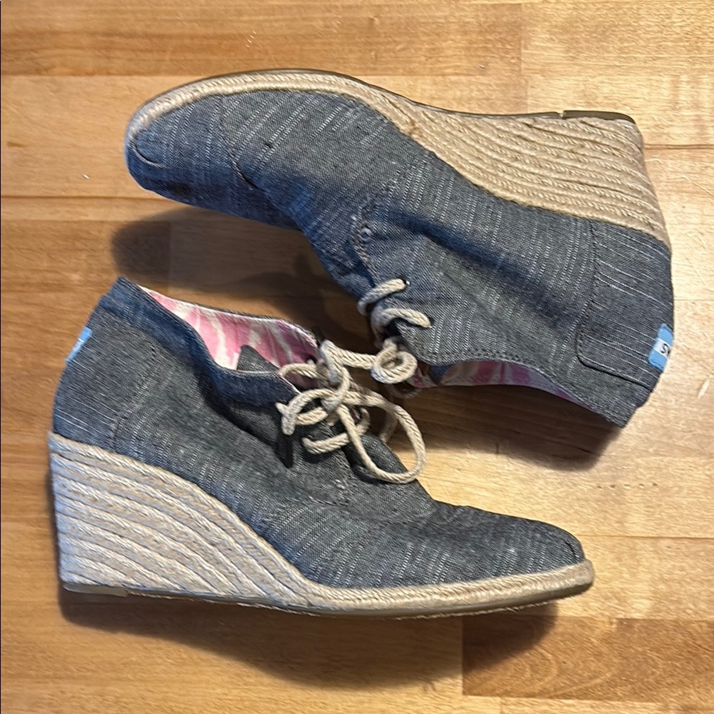 TOMS Denim Wedge Shoes